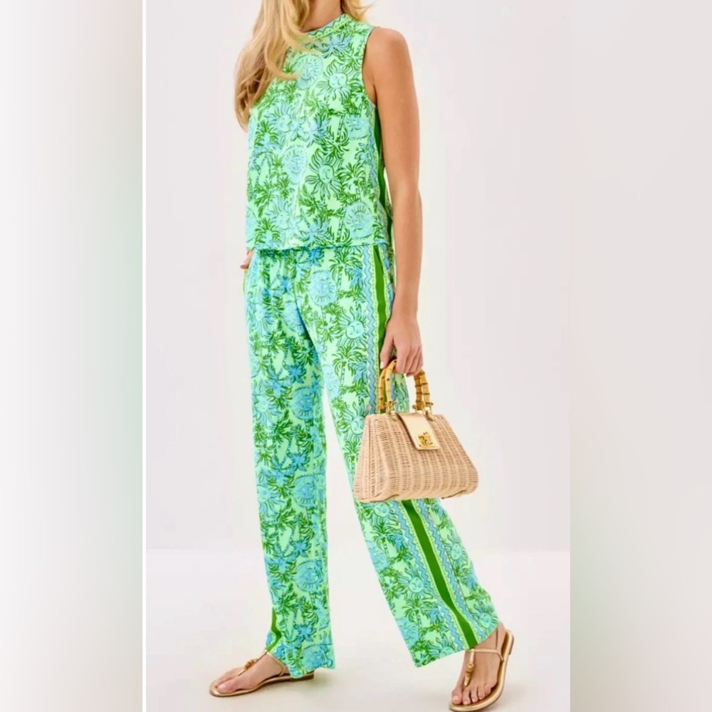 Lilly Pulitzer Bal Harbour stretch mint catching rays pants